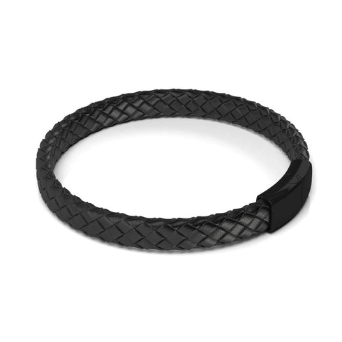 Gunmetal | Infinity Braid | Mini Leather Bracelet